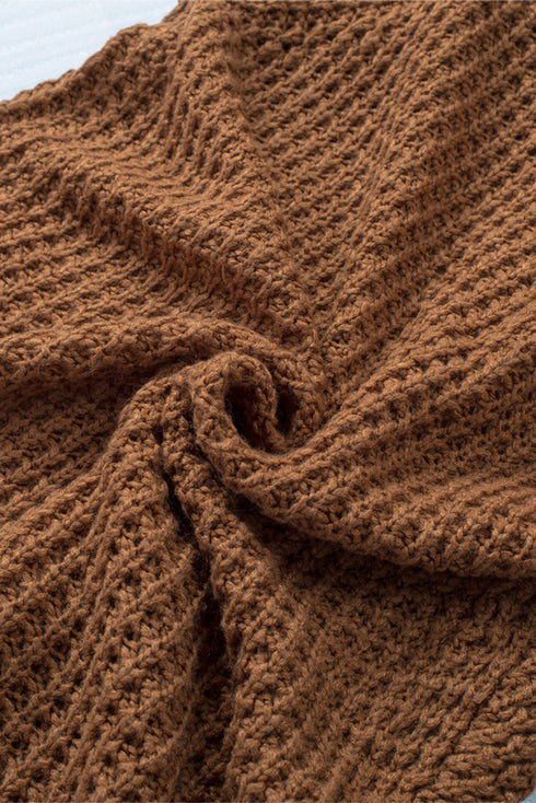 Buttoned Wrap Turtleneck Sweater